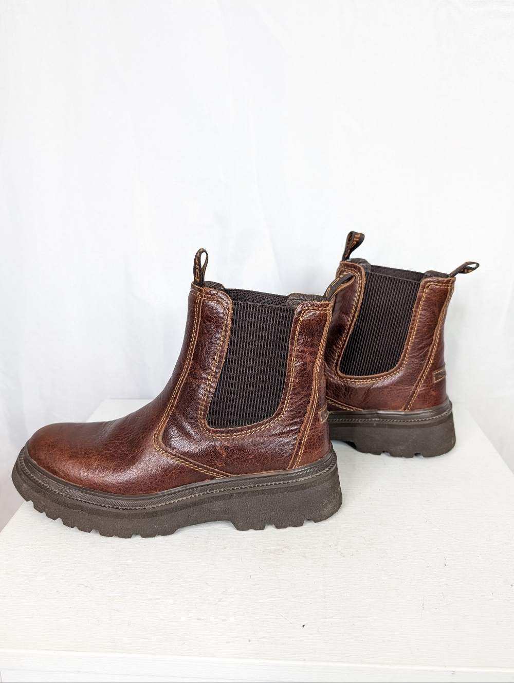 Bionica Drina Chestnut Brown Leather Waterproof Chelsea Combat Boots - Size 9 - Picture 3 of 7